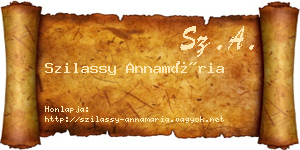Szilassy Annamária névjegykártya