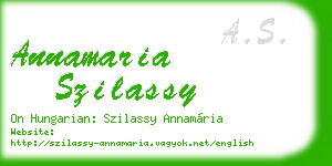 annamaria szilassy business card