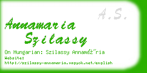 annamaria szilassy business card